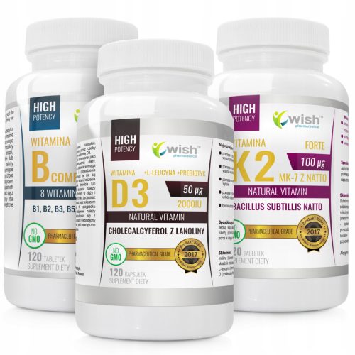 Paket Vitamina B Complex, K2 MK-7 iz Natto i D3 - Održavanje Zdravlja Kostiju