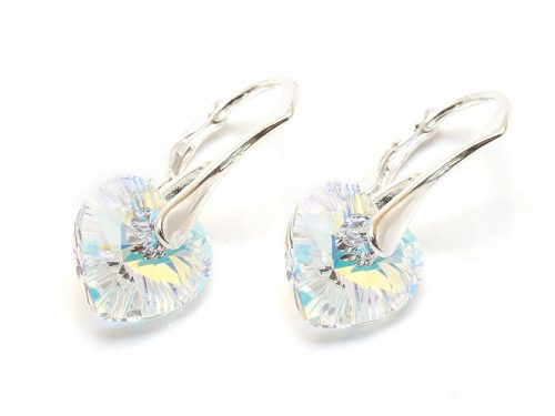 GemSilver srebrne naušnice sa Swarovski kristalima u obliku srca