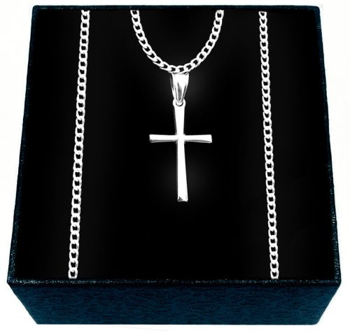 Elegantni muški lančić s križem od srebra 925, 50 cm