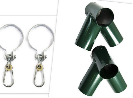POSTAVITE! KONSTRUKCIJA 2+2 - łącznici za ljuljanje Ø 100mm 90° i stezaljke 100mm ZELENO