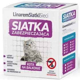 Zaštitna mreža za balkon za mačke 2x3m - Bez bušenja