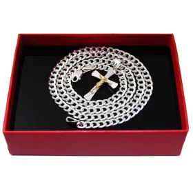   Srebrni lančić s križem, elegancija i duhovnost spojeni u jedinstvenom kompletu. Ovaj prekrasan srebrni łańcuszek pancerka širine 4,5mm dolazi s prekrasnim križićem u boji pasyjke po vašem izboru. Izr