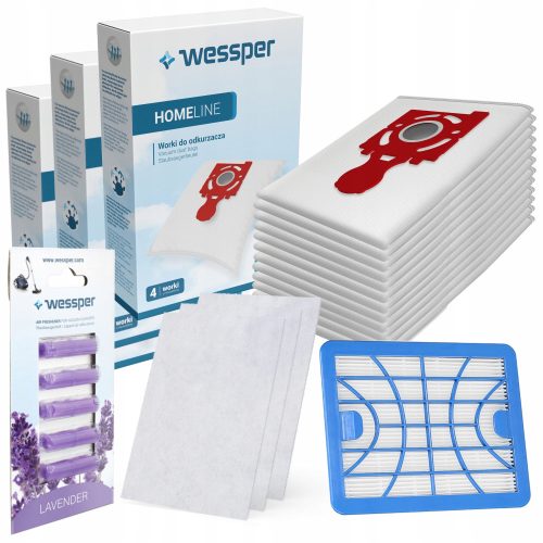 Kvalitetne vrećice za usisavače Wessper HomeLine SAFBAG za Zelmer 12 kom. + Hepa filter + miris lavande
