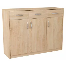 3D3S HRAST SONOMA komoda, 110 cm, ladice, polica