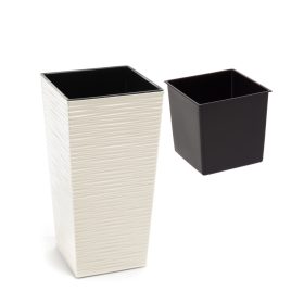    Lamela saksija 57 cm x 30 x 57 cm promjer 30 cm plastična krema