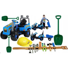   Dječji traktor BJ s pedalama i prikolicom - crveni, plavi, zeleni