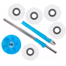   Rotirajući mop štap za brisanje s dodatkom 5 završnih poklopaca