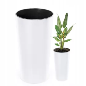    Lamela saksija 30 cm x 30 x 57 cm promjer 30 cm plastična bijela