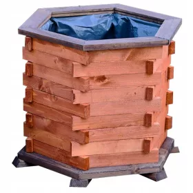   KONIUSZEK OGRODY tegla za cvijeće 50 cm x 50 x 41 cm promjer 40 cm drvene nijanse smeđe i bež boje