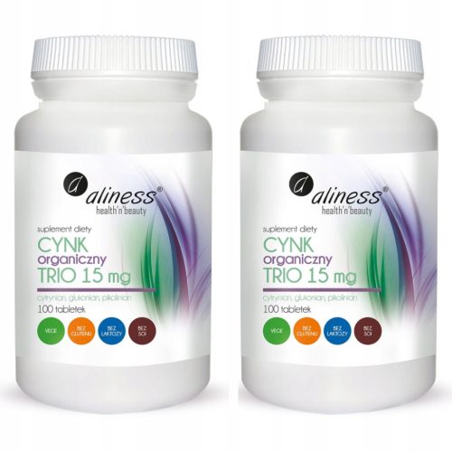 Cink u Tri Organske Forme 15 mg – Dvostruko Pakiranje, 100 Tableta