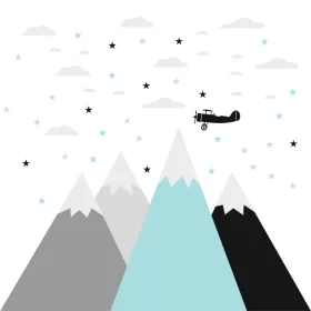 Veliki planinski ukras oblak zvijezde avion