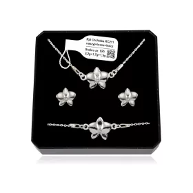 Orhideja srebrni set nakita sa Swarovski kristalima