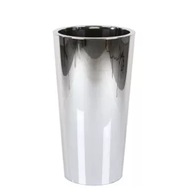    Euro3plast saksija 33 cm x 33 x 61 cm promjer 33 cm plastika krom, nijanse sive i srebrne