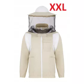   Pčelarska majica XXL - Kvalitetna i prozračna odjeća za pčelare u boji bež. Moderni dizajn s inovativnim wstavcima od dišuće 3D mreže za ventilaciju tijekom rada u vrućim danima. Izdržljiva tkanina vi