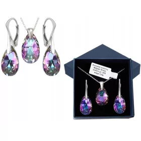 SET SWAROVSKI SREBRNI NAKIT MIGDAŁ 16mm SREBRO 925