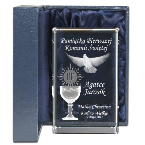 Stakleni suvenir Prve Pričesti 3D Kristal