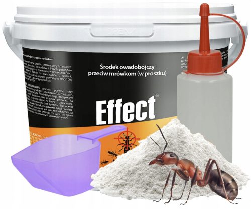 Sredstvo protiv insekata - Prašak protiv žohara, krpelja, komaraca, moljaca, mrava, muha, osa, pauka, buha, stjenica, srebrnih ribica Effect 1 kg 1000 ml