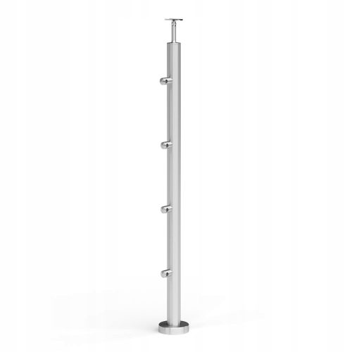 Stup balustrade za unutarnju i vanjsku upotrebu, set od 4 nosača za cijev promjera Ø12,0 mm, izrađeni od visokokvalitetnog nehrđajućeg čelika AISI 304. Ovi stupovi visine 970 mm s promjerom početka od