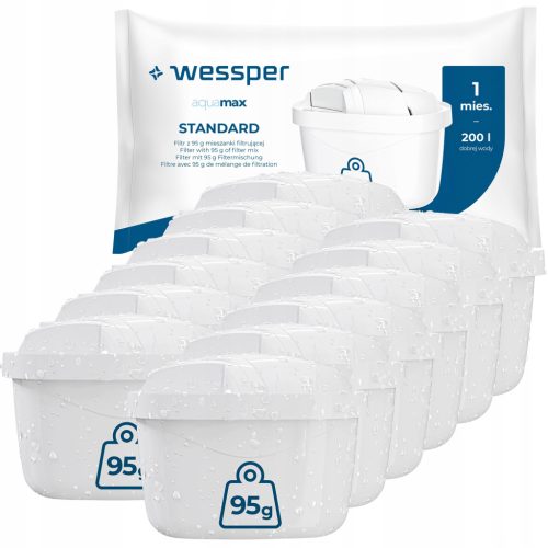  Wessper aquamax 95g filter umetak za Brita vrč za vodu - 12 komada