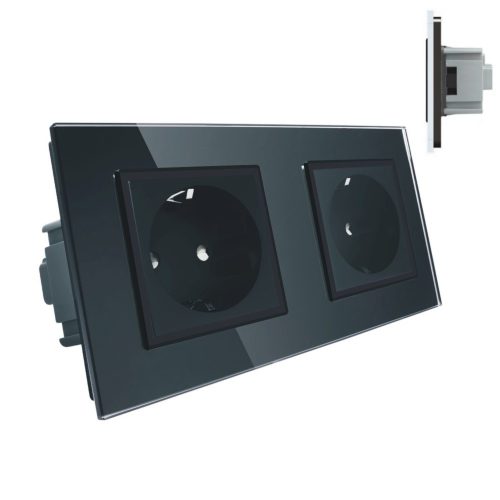 Livolo Elegantna Dvostruka Utičnica 2 x 230V 16A Crna