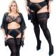 Nadkoljenice od MIKROFIBERE 70 den cvjetnom čipkom PLUS SIZE Fenome