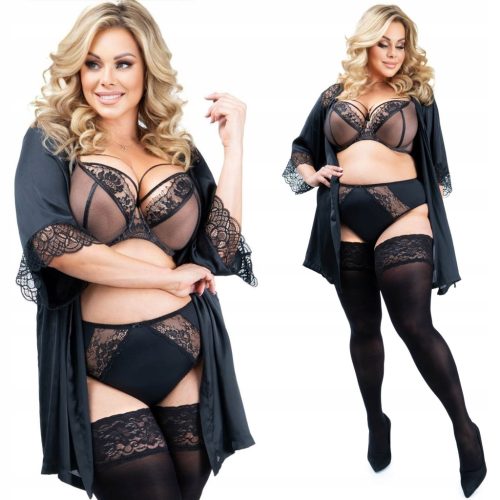 Luksuzne neprozirne samostojeće čarape CALZE microfibra 100 Size Plus 7/8
