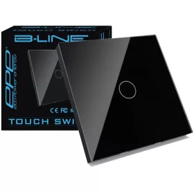 Touch Switch B-LINE Black Glass Single Touch Switch 1G BLINE