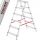 Visoka aluminijska dvostrana kućna ljestvica 2x6 stopnji HIGHER® - 330cm visine