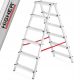 Visoka aluminijska dvostrana kućna ljestvica 2x6 stopnji HIGHER® - 330cm visine