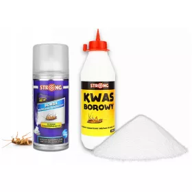   Sredstvo protiv insekata - Prah protiv žohara, mrava, stjenica Strong 0,5 kg + Dimna bomba protiv žohara Strong 150 ml