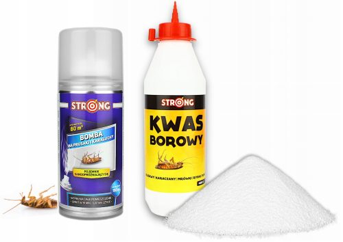 Sredstvo protiv insekata - Prah protiv žohara, mrava, stjenica Strong 0,5 kg + Dimna bomba protiv žohara Strong 150 ml