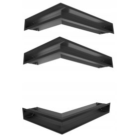  Luft Ventilacijska Rešetka za Kamin 600x400x60 mm Kutna Lijeva Crna