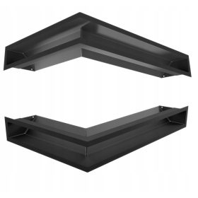   Kaminarska kutna rešetka, set 2 komada, crna, dimenzija 600x400x60 mm