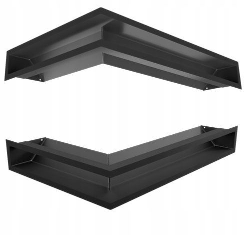 Kaminarska kutna rešetka, set 2 komada, crna, dimenzija 600x400x60 mm