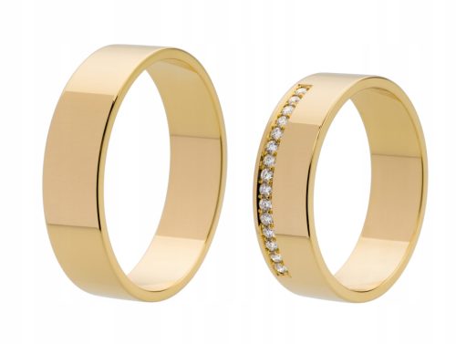 VJENČANO PRSTENJE ZLATO 585 s 15 DIJAMANTA 0,15 ct