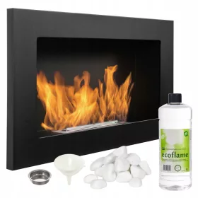   Bio-kamin Nice-House za zid, crni mat, 65x40cm, TüV certifikat