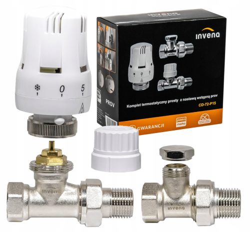 Set termostata Invena CD-72-P15 s ravnom glavom