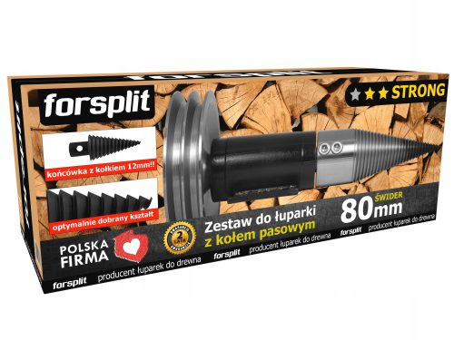 kripac drva sa spiralnim svrdlom promjera 80mm - SET SA KOTAČEM