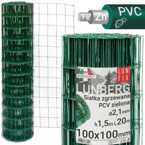 Ograda zelena mreža pocinčana + PVC, 20 m, h1,5 m
