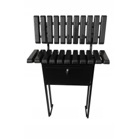 Klupa s naslonom za groblje 80 x 30 x 120 cm, crna