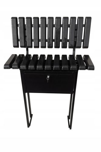 Klupa s naslonom za groblje 80 x 30 x 120 cm, crna