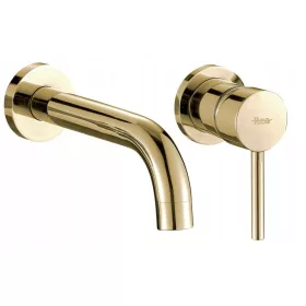   Baterija za umivaonik LUNGO GOLD HIT, podžbukna slavina od mosiđa s jasno zlatnim završetkom. Keramički vrh s perlatorom za napowietrzivanje vode i 1/2-inčnim priključkom. Ova moderno dizajnirana bate