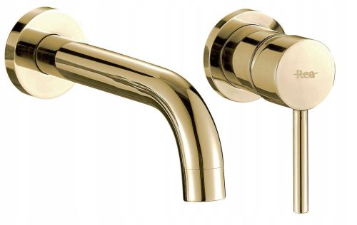 Baterija za umivaonik LUNGO GOLD HIT, podžbukna slavina od mosiđa s jasno zlatnim završetkom. Keramički vrh s perlatorom za napowietrzivanje vode i 1/2-inčnim priključkom. Ova moderno dizajnirana bate