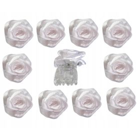   Bijele kopče za kosu s ružicom za prvu pričest - Set od 10