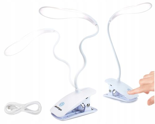 LED STOLNA LAMPA sa kopčom, Noćno čitanje, Dodir, 3 razine svjetline