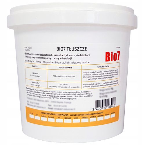 ECOGENE BIO 7 Tretman otpadnih voda za odmašćivanje - Lipaza uklanja masti 1kg