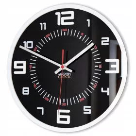 ModernClock zidni sat bijela, crna, nijanse crvene, 30 cm