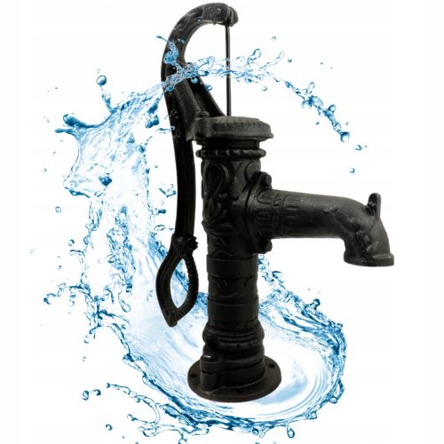Luksuzna Ručna Vrtna Pumpa ABISYNKA, Crno Lijevano Željezo, Snaga 0 W, Kapacitet 1680 l/h