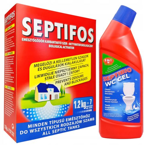 SEPTIFOS 1,2kg + WC Gel 750 Nova formula SEPTIČKA JAMA PRIPREMA za SEPTIČKU JAMU