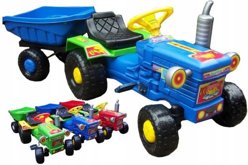 Bajeczno šareno traktor s prikolicom za djecu do 50 kg